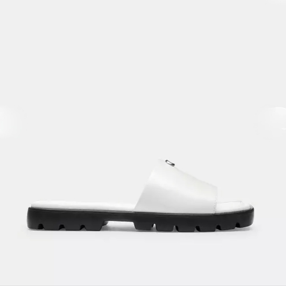Coach Florence Slip-on Sandals Leather Optic White Women's 9.5 - Picture 11 of 14